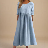 Minea - Vestido Em Algodão Arejado
