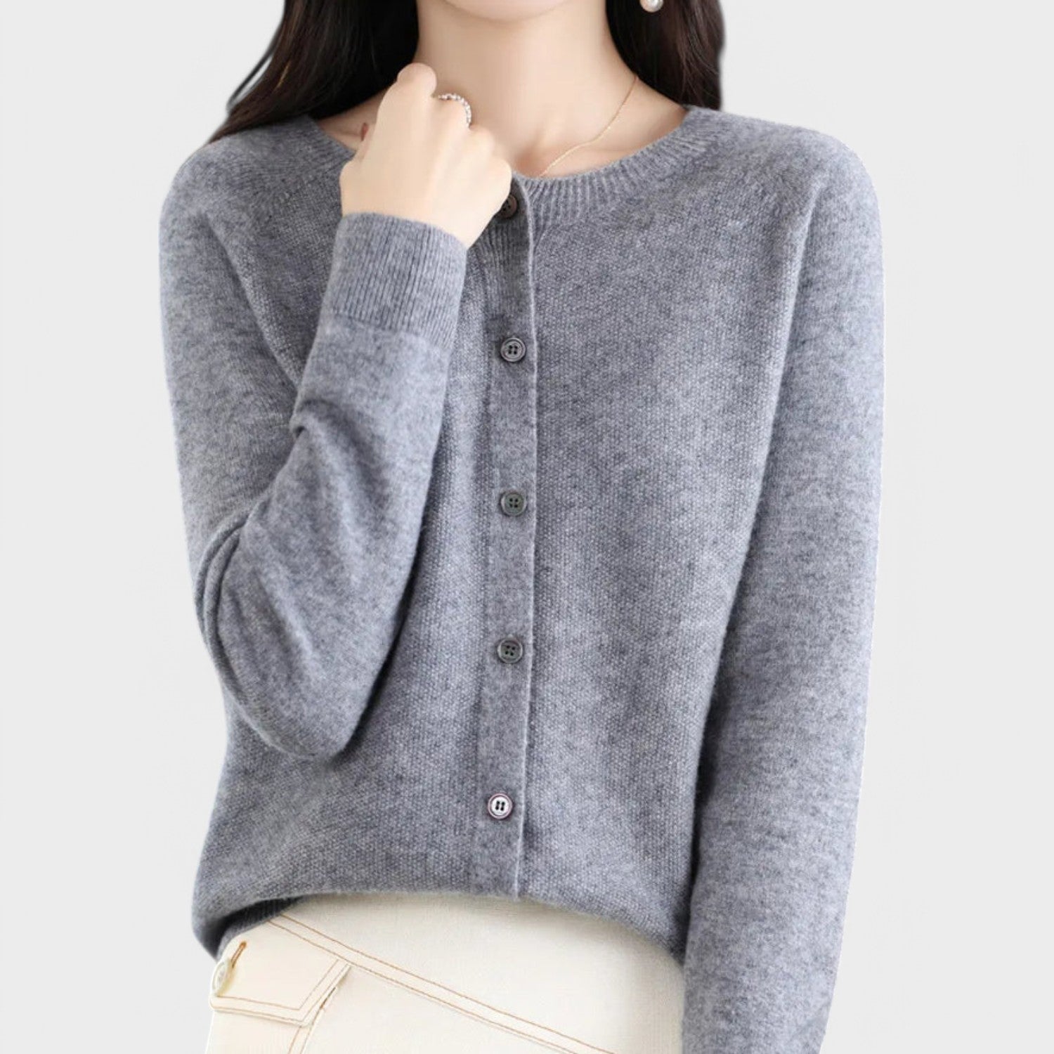 Jéssica - Cardigan em Malha de Caxemira