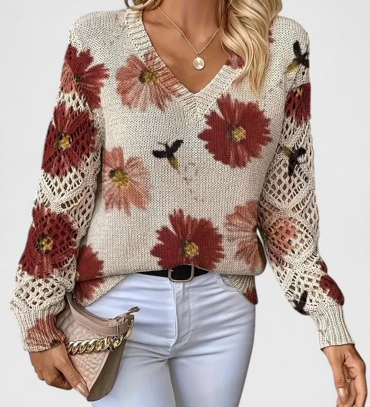 Catarina - Camisola de malha floral