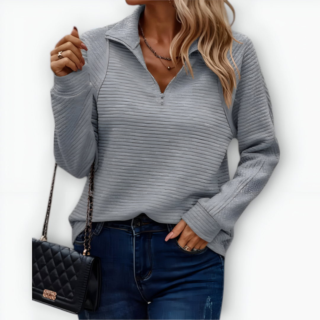Bruna - Camisola elegante com meio fecho