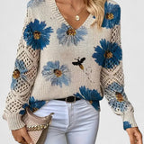 Catarina - Camisola de malha floral