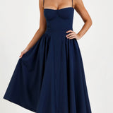 Odete - Vestido midi corpete estruturado