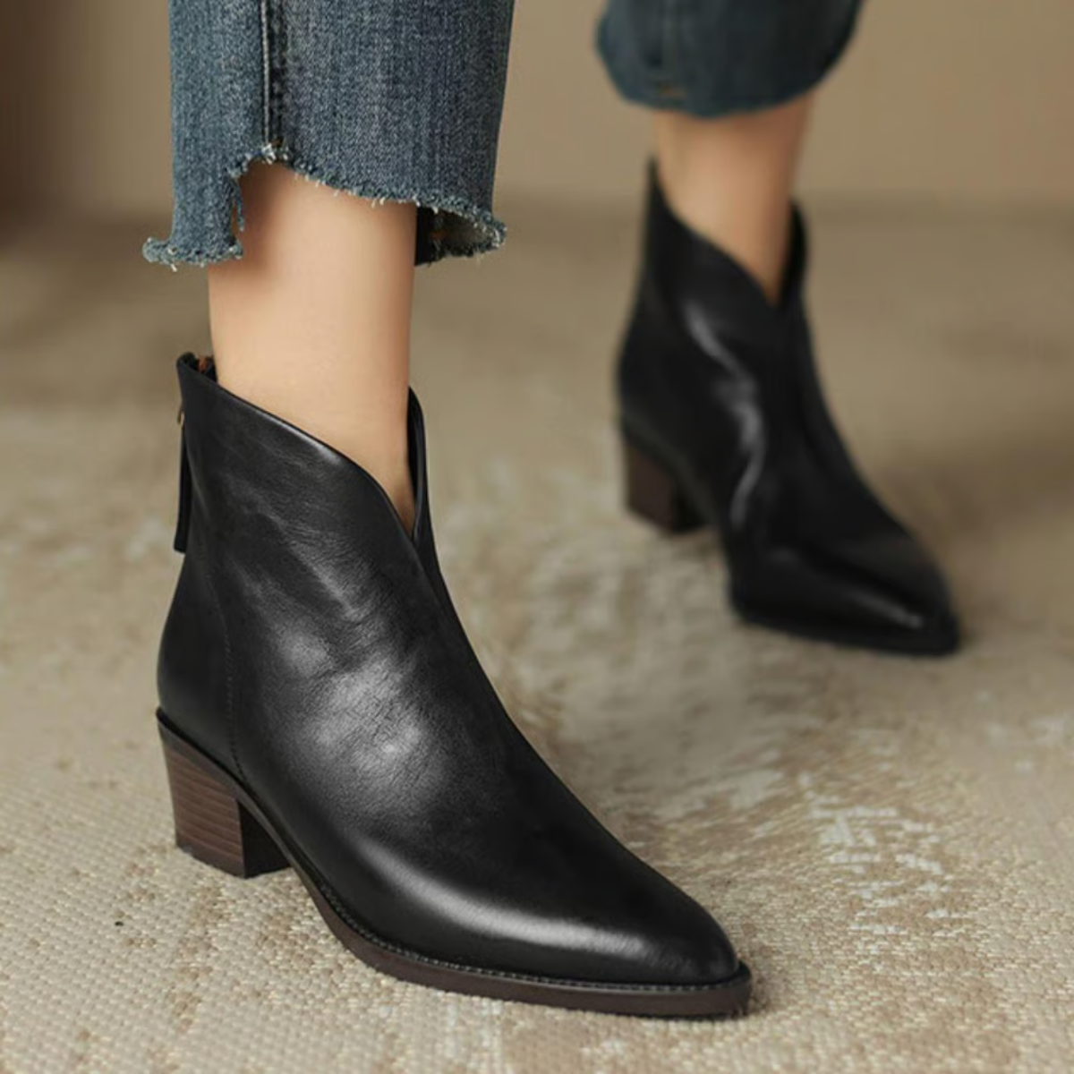 Camila - Botins Luxo Salto Baixo