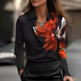 Inês - Blusa de Cetim com Decote