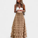 Inês - Saia Boho com Acabamento de Cetim
