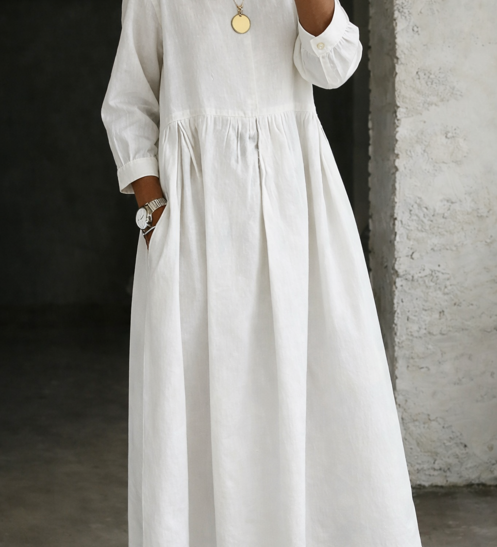 Leonor - Vestido de Denim com Gola Peter Pan