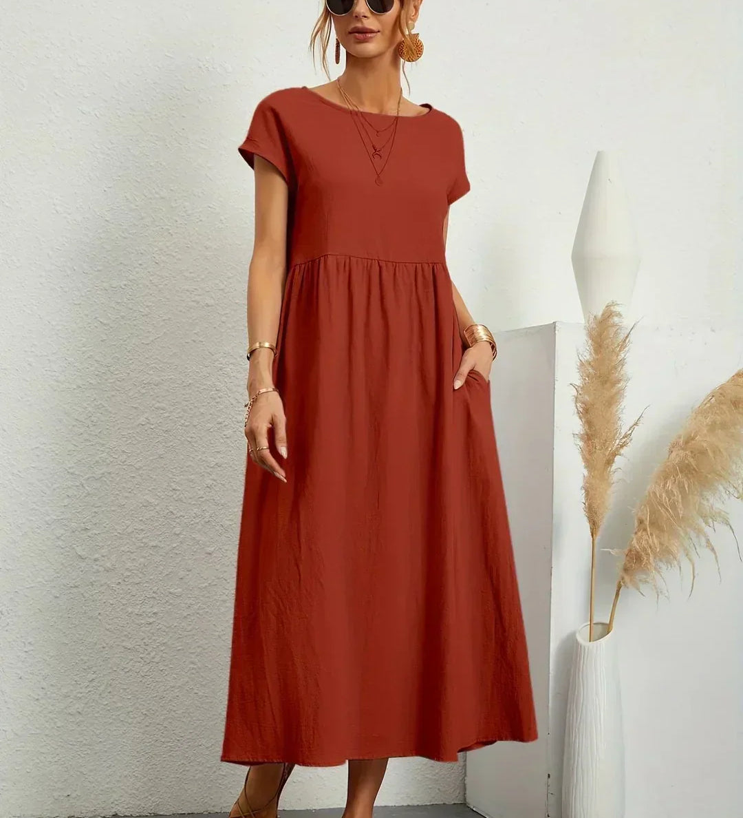 Lucia | Vestido de Algodão com Elegância Descomplicada