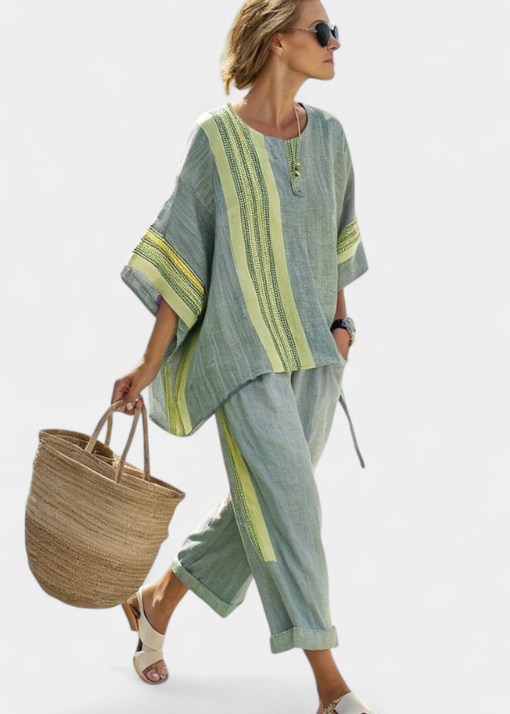 Lorena - Conjunto Boho Linho e Bambu