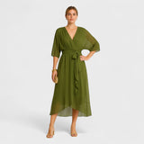Mónica - Vestido elegante com cintura