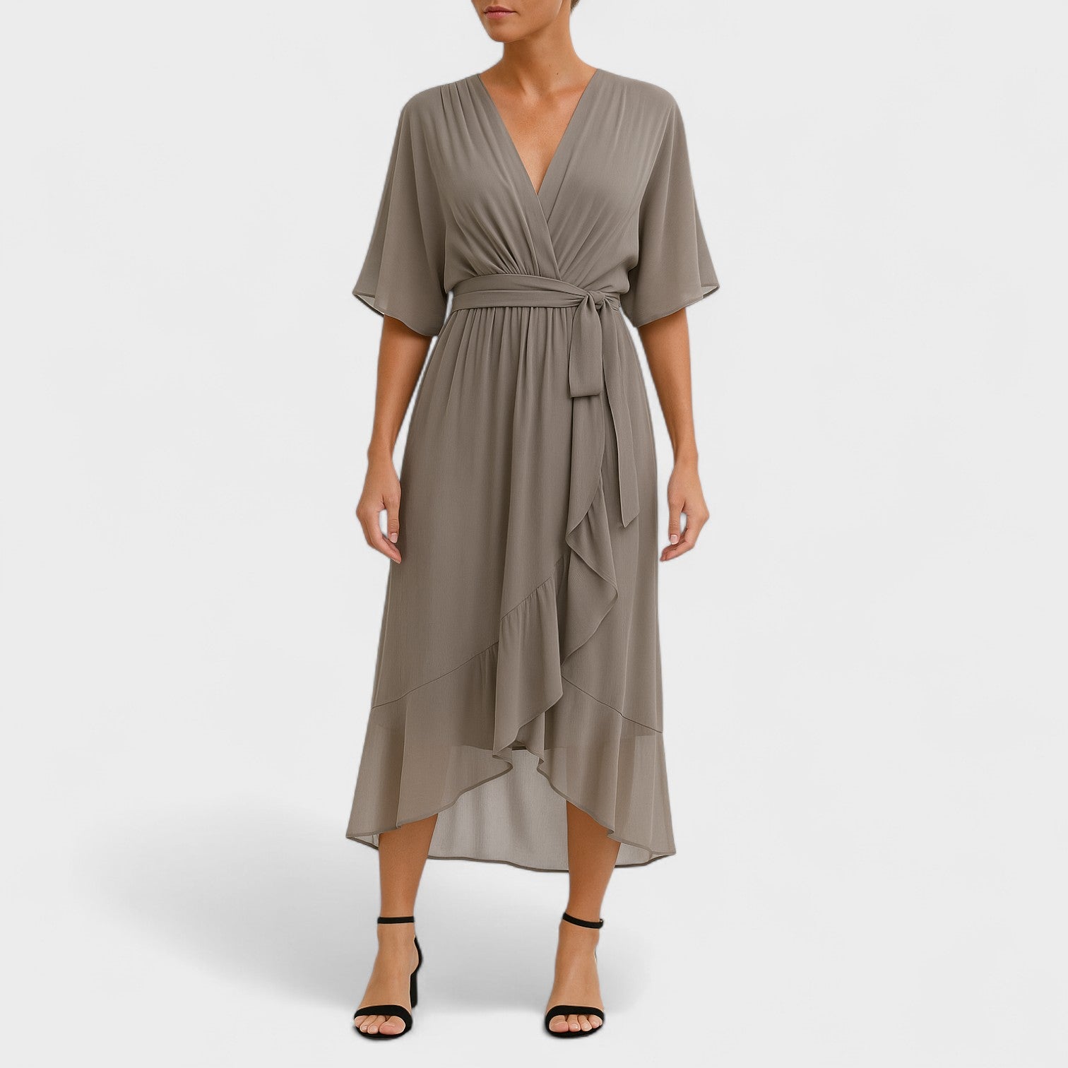 Mónica - Vestido elegante com cintura