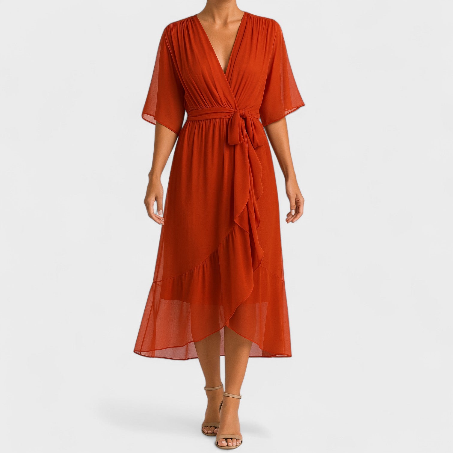 Mónica - Vestido elegante com cintura
