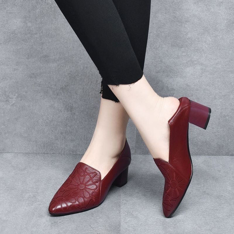 Olene - Sapatos salto vegan bordado