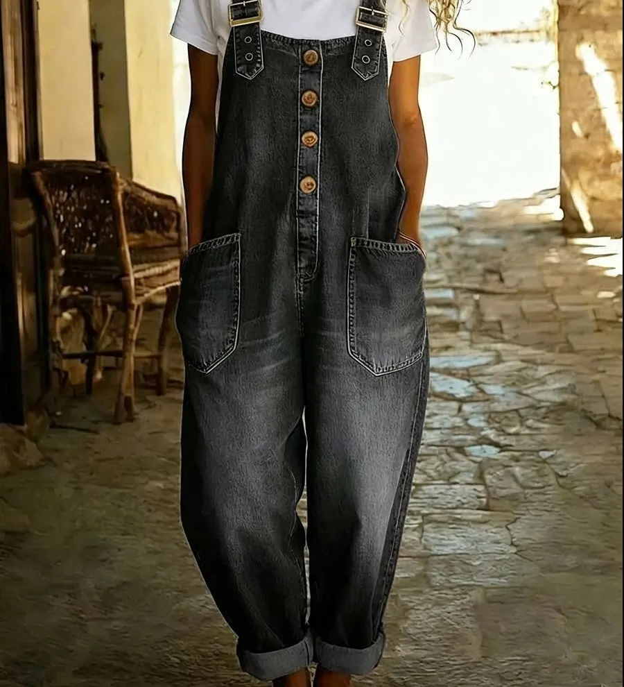 Lora™ - Macacão Denim Estilo Vintage