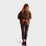 Rosa - Casaco padrão leopardo