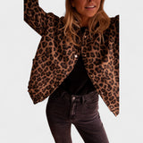 Rosa - Casaco padrão leopardo
