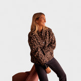 Rosa - Casaco padrão leopardo