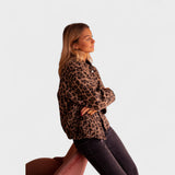 Rosa - Casaco padrão leopardo