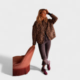 Rosa - Casaco padrão leopardo