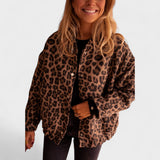 Rosa - Casaco padrão leopardo